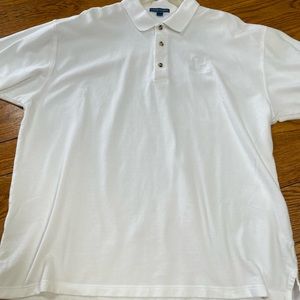 Port Authority white polo mens shirt, size 3XL.